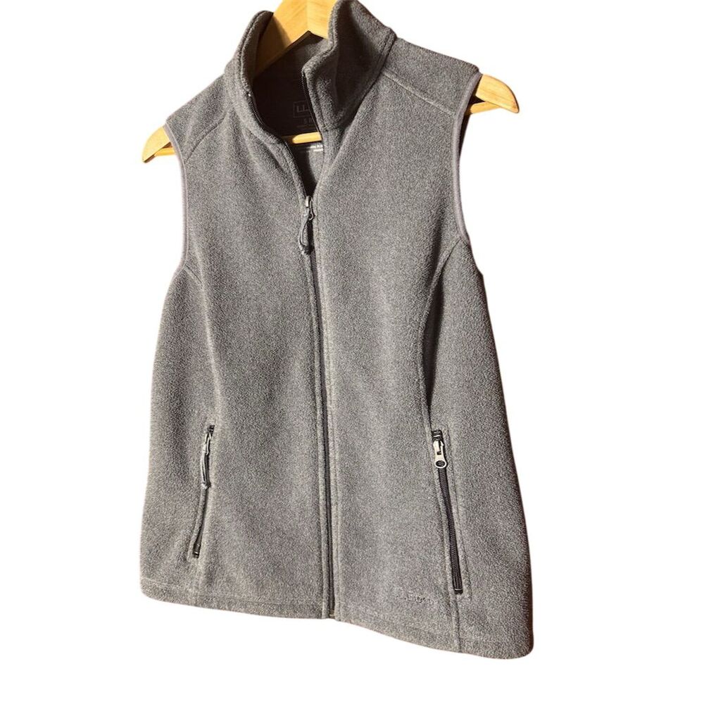 L.L.Bean Women's Fleece Vest Size S Charcoal Gray Casual Sleeveless - Picture 5 of 10